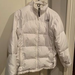 Girls Large White The North Face Winter Puffy Jacket